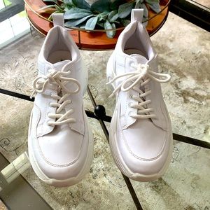 White thick sole sneakers. Pretty Little Thing